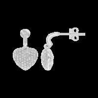 12 diamond 18ct white gold pav set earrings