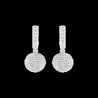 12 diamond 18ct white gold pav set earrings