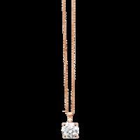 12 DIAMOND 18ct ROSE GOLD CLAW PENDANT WITH CHAIN