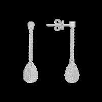 12 diamond 18ct white gold drop earrings