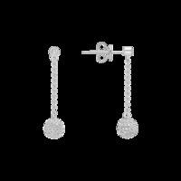 12 diamond 18ct white gold drop earrings