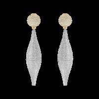 12 diamond 18ct yellow white gold drop earrings