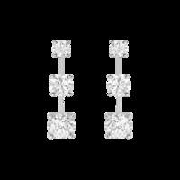 12 diamond 18ct white gold drop earrings