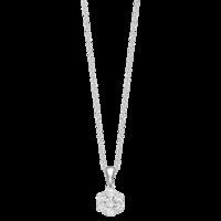 12 DIAMOND CLUSTER PENDANT WITH CHAIN