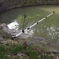 137CM Aluminum Alloy Fishing Pole Hand Rod Holder Stand Bracket Adjustable Telescoping Fishing Tool