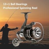13+1BB Ball Bearings Aluminum Alloy Professional Fishing Reel Spinning Reel Fishing Tackle Left/Right Convertible Collapsible Handle