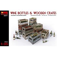 1:35 Miniart Wine, Beer, Milk Bottles And Wooden Boxes Set