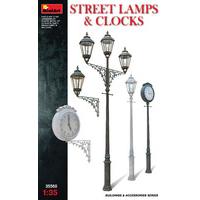 135 miniart street lamps clocks set model kit