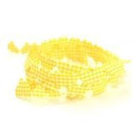 13mm Gingham Padded Butterfly Trimming Yellow