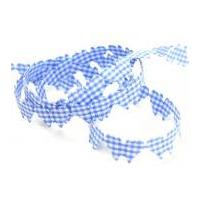 13mm Gingham Padded Butterfly Trimming Blue