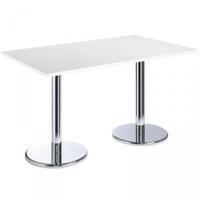 1300x800mm Bistro Table White Chrome