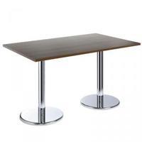 1300x800mm Bistro Table Walnut Chrome