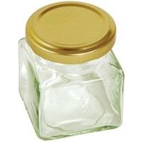 130ml 5oz Square Jar With Gold Screw Top Lid