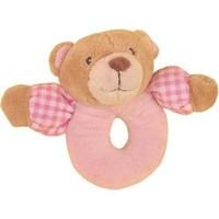 13cm Pink Babys 1st Bear Or Puppy Rattle Soft Toy