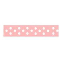 13mm Celebrate Grosgrain With Spots Ribbon Baby Pink