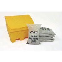 130l midi yellow salt grit bin 5 bags 25kg white de icing salt