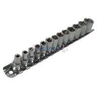 13pc 14dr metric sockets with rail te047