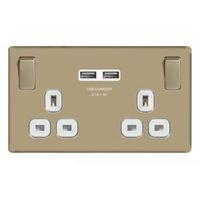 13A Switched Twin Socket & 2 x USB