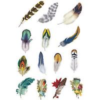 1.32.7in Cover scratches stickers Colorful feathers stickers for car (12pcs)02