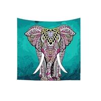 130150cm indian elephant mandala bohemian square tapestry wall hanging ...