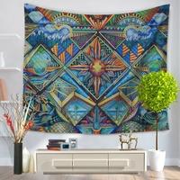 130*150cm Retro Ethnic Style Polyester Tapestry Home Wall Hanging Decor Art Sandy Beach Towel Yoga Mat Blanket Tablecloth Bedspread