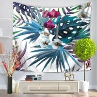 130*150cm Polyester Home Wall Hanging Decor Art Fresh Flowers Floral Plants Tapestry Beach Towel Blanket Picnic Carpet Garden Style Bedspread Tableclo