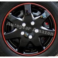 13 inch as red ring gloss black 7 spoke sports look car wheel trims hu ...