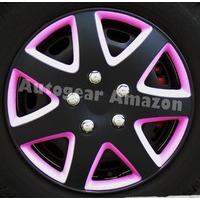 13 inch as pink matt black 7 spoke sports look car wheel trims hub cap ...