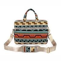 13.3 14.1 15.6 inch Retro Geometric Diamond Laptop Shoulder Bag with Strap Hand Bag for Surface/Dell/HP/Samsung/Sony etc