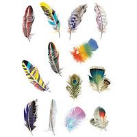 1.32.7in Cover scratches stickers Colorful feathers stickers for car (12pcs)03