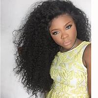 130% Density Afro Kinky Curly Glueless Lace Front Wigs Brazilian Virgin Human Hair Lace Front Wigs For Women