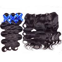 13X4 Ear To Ear Peruvian Lace Frontal Closure with Weft Hair Bundles Human Hair Lace Frontals with Baby Hair