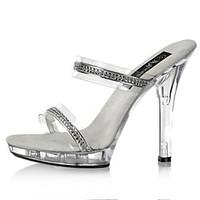 13 cm leisure rhinestone sandals womens heels summer pvc wedding party ...