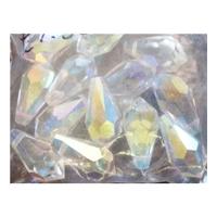 13 faceted crystal drop beads 17mm long