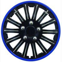 14 lightning sports black with blue ring wheel cover set