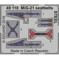 1:48 Eduard Photoetch Mig-21 Steel Seatbelts Detail Set.
