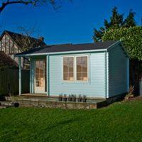 14X17 Twyford 44mm Tongue & Groove Timber Log Cabin with Felt Roof Tiles with Assembly Service