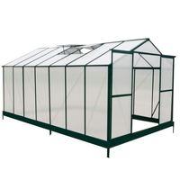 14ft x 8ft Green Extra Tall Polycarbonate Greenhouse - With FREE Base! | Waltons