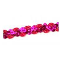 14mm ric rac sequin braid trimming cerise pink