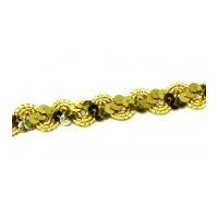 14mm ric rac sequin braid trimming gold