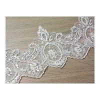 14.5cm Sienna Embroidered & Beaded Cappuccino Couture Bridal Lace Trimming Ivory