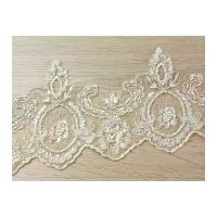 14.5cm Sienna Embroidered & Beaded Cappuccino Couture Bridal Lace Trimming Cappuccino