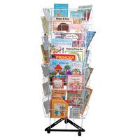 14 Shelves 3 Sided Mobile Book Stands 53 x 140 x 53cm