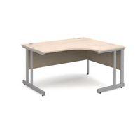 1400mm rh ergonomic desk in maple double upright leg design adjustable ...