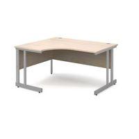 1400mm lh ergonomic desk in beech double upright leg design adjustable ...