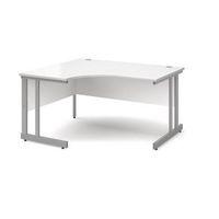 1400mm lh ergonomic desk in white double upright leg design adjustable ...