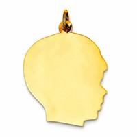 14K Yellow Gold Boy\'s Head Charm (18 x 28mm)