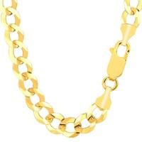 14k Yellow Gold Comfort Curb Chain, 10.0mm, 8.5\