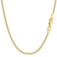 14k yellow gold round rolo link chain necklace 23mm