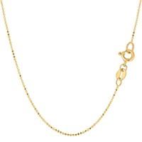 14k yellow gold diamond cut bead chain necklace 10mm